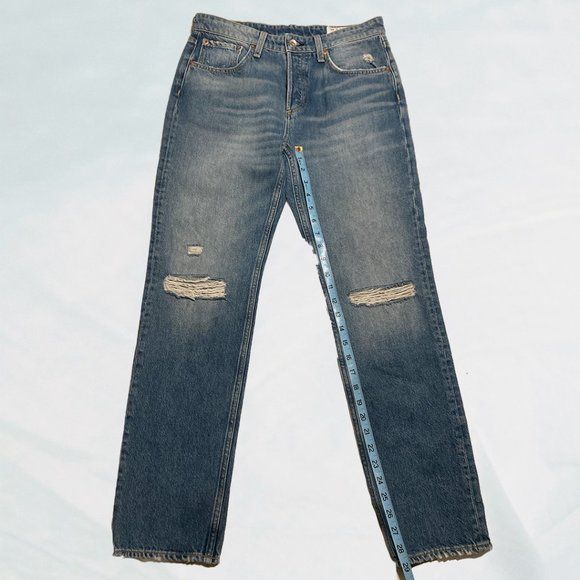 rag & bone Rosa Mid-Rise Boyfriend Distressed Ankle Jeans - Picture 16 of 16